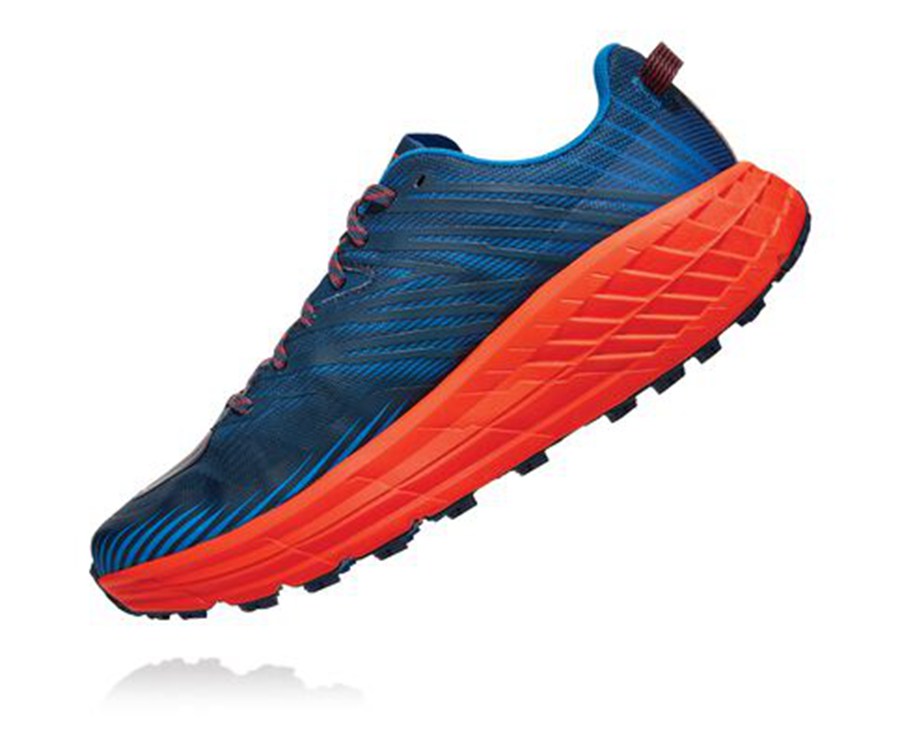 Tenis Trail Hoka One One Masculino Azuis/Vermelhas - Speedgoat 4 - 839-VQOTGF